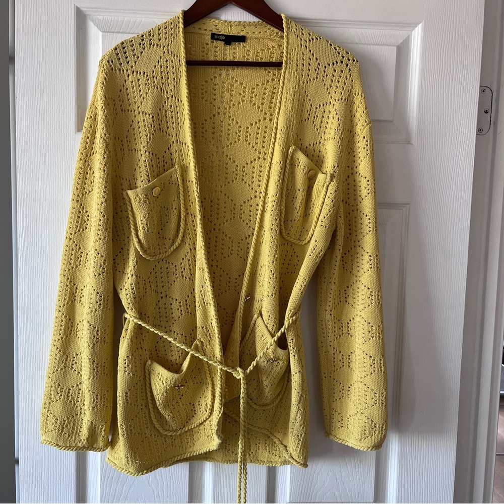 Maje Medina patch-pocket knitted cardigan